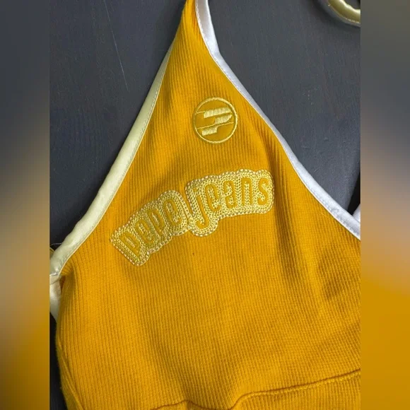 Y2k Pepe Jeans Yellow Halter Dress - Picture 7 of 14